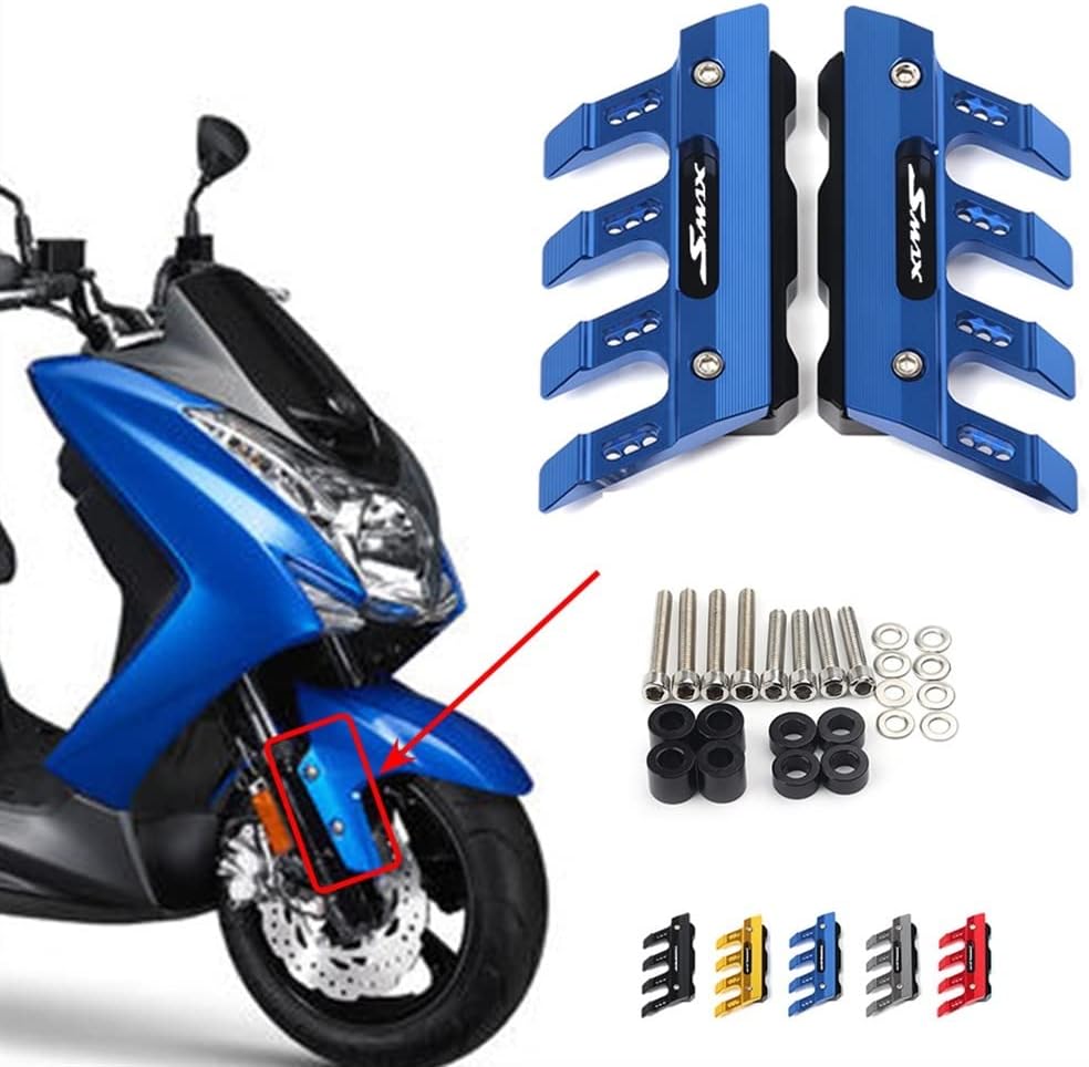 SCUUBE for Yamaha SMAX SMAX155 AEROX 155 Motorcycle Fall Side Guard Front Fork Protector Front Fender Protection Block Side Guard CNC Aluminum Motorcycle Accessories (Color : Black)