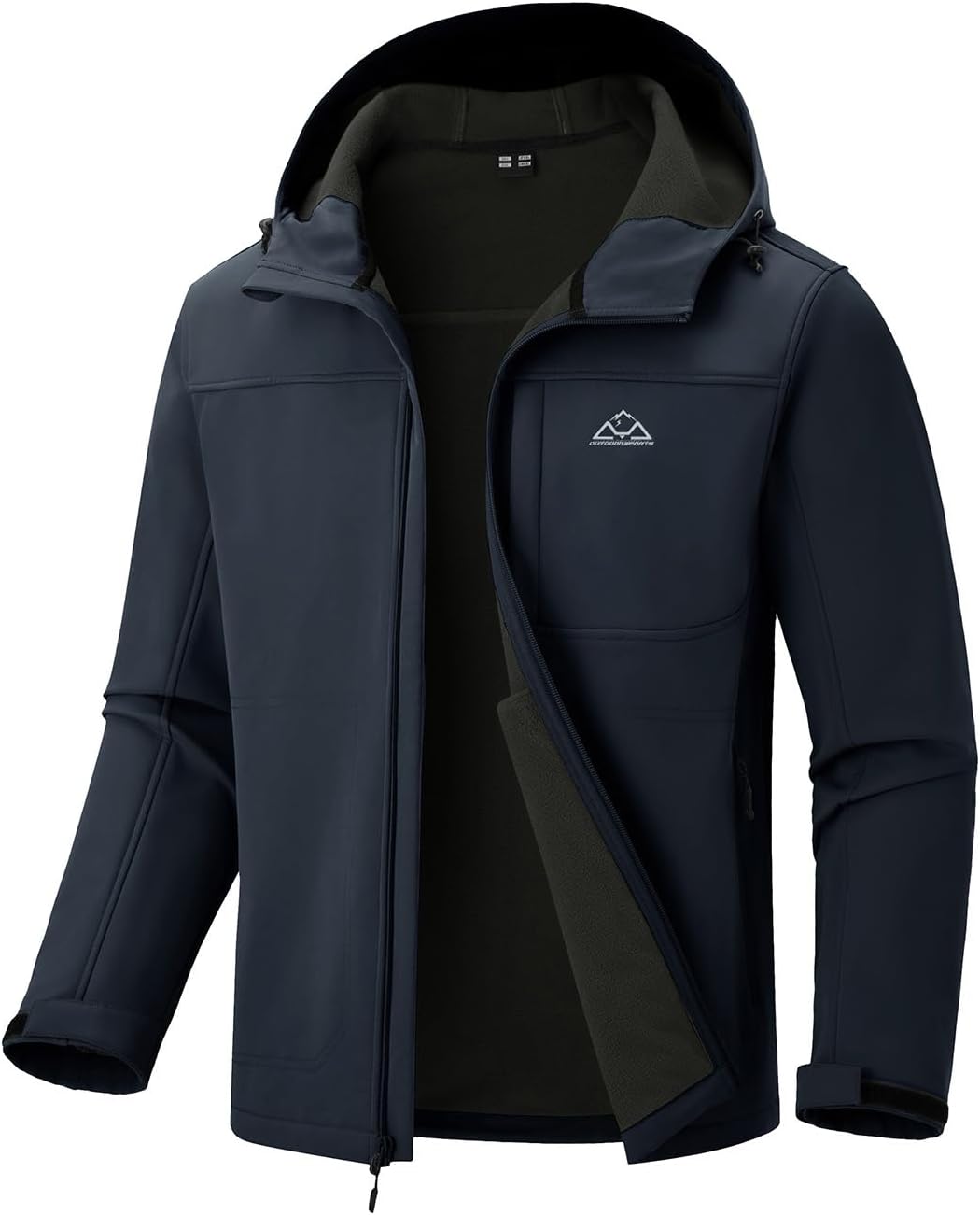 Rdruko Men's Winter Jackets Fleece Lined Hooded Water Resistant Insulated Windbreaker Softshell Jacket for Outdoor Hiking