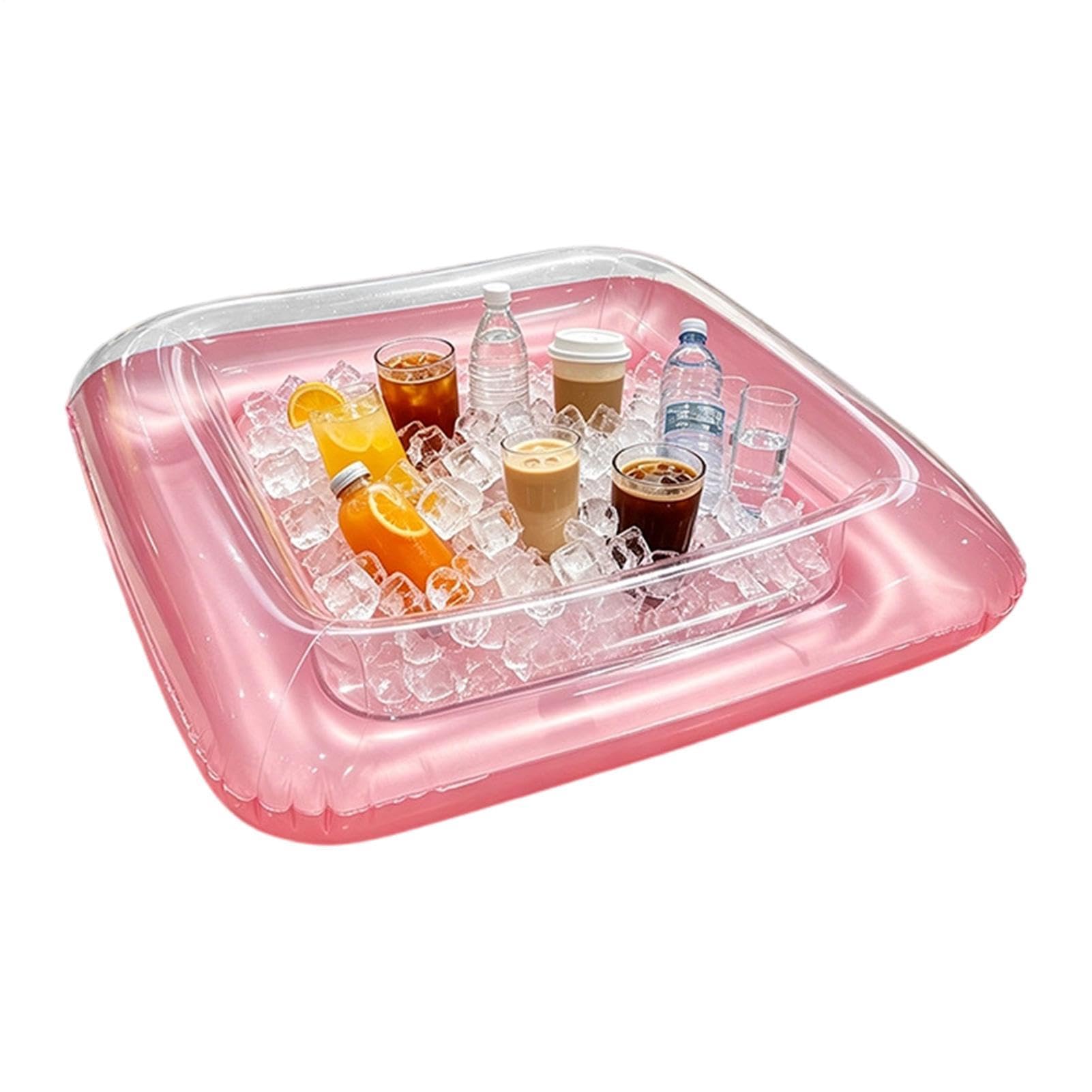 Vassoio Gonfiabile Per Ghiaccio E Cibo Vassoio Quadrato Galleggiante Con | Cooler Gonfiabile Da Tavolo Per Feste In Piscina, , Birra, Bevande, Picnic, Spiaggia, Barca