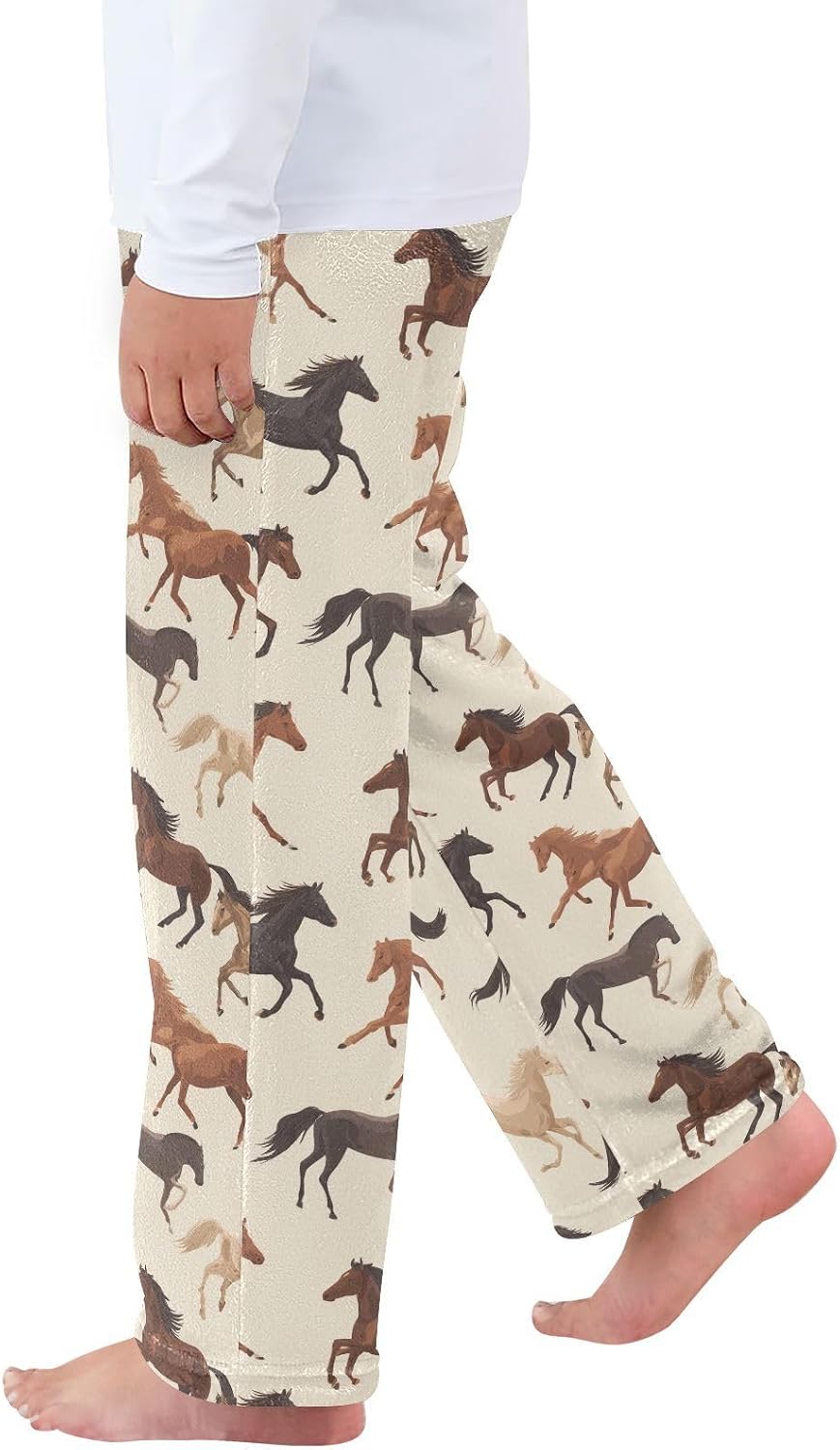 visesunny Cute Horses Pattern Boys Pants for Kids Fleece Bottoms Long Jogger Pants Trousers with Pockets Size 6-14Y