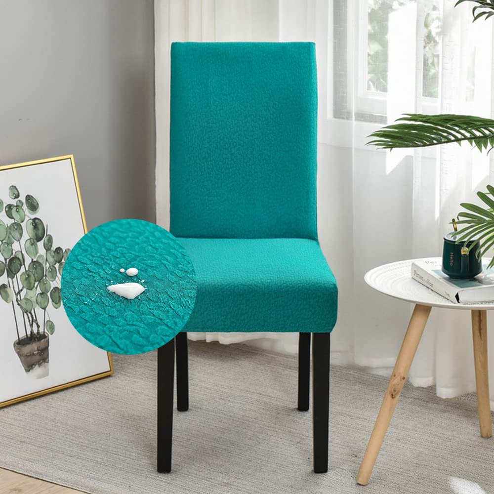 Odot Fundas Sillas de Comedor Impermeable, Funda Sillas Comedor Elásticas Funda Silla Desmontables Fundas Sillas para Decoracion de Cocinas Restaurantes y Hogar (2 Piezas,Verde)