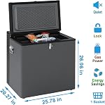 2.4 Réfrigérateur portatif à propane Cu.Ft, 110V/12V/LPG Petit congélateur/réfrigérateur à gaz avec serrure, 3 Un congélateur pour camping, l'allumage des impulsions, RV, Camion, extérieur, noir