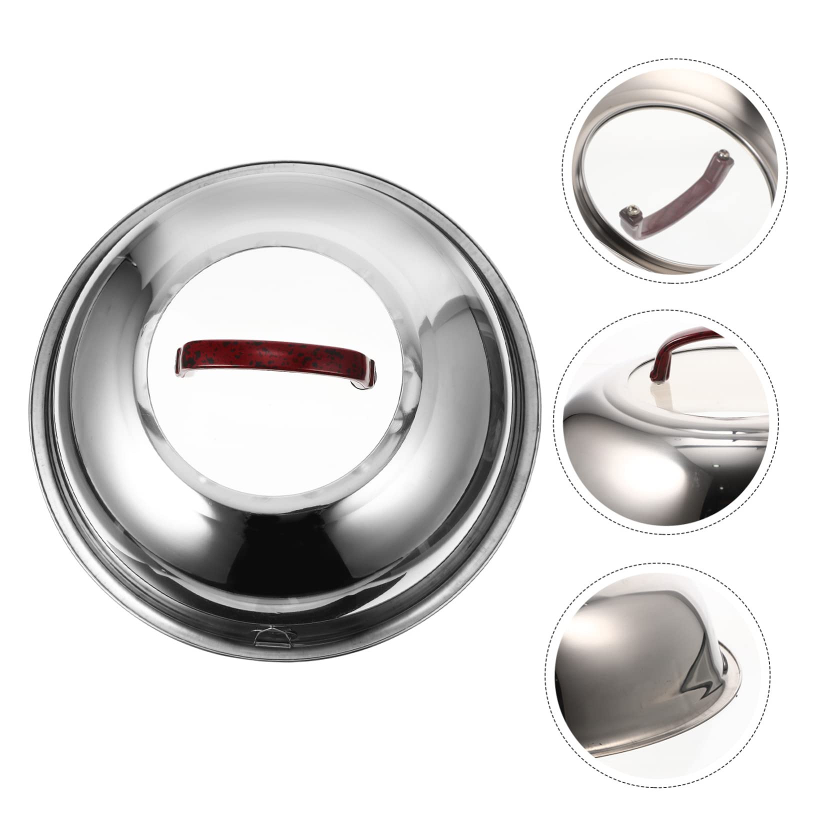 Mikinona Tapa De Olla De Acero Inoxidable Mango Tapa Redonda Para Sartén Cubierta Para Cocina Reutilizable y Fácil De Limpiar