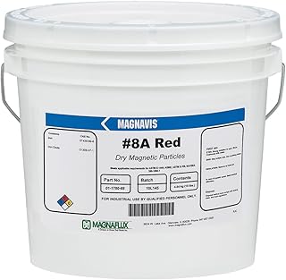 Magnaflux 01-1780-69 Magnavis Dry Method Non-Fluorescent Magnetic Powders, #8A, 10 lb. Pail, Red