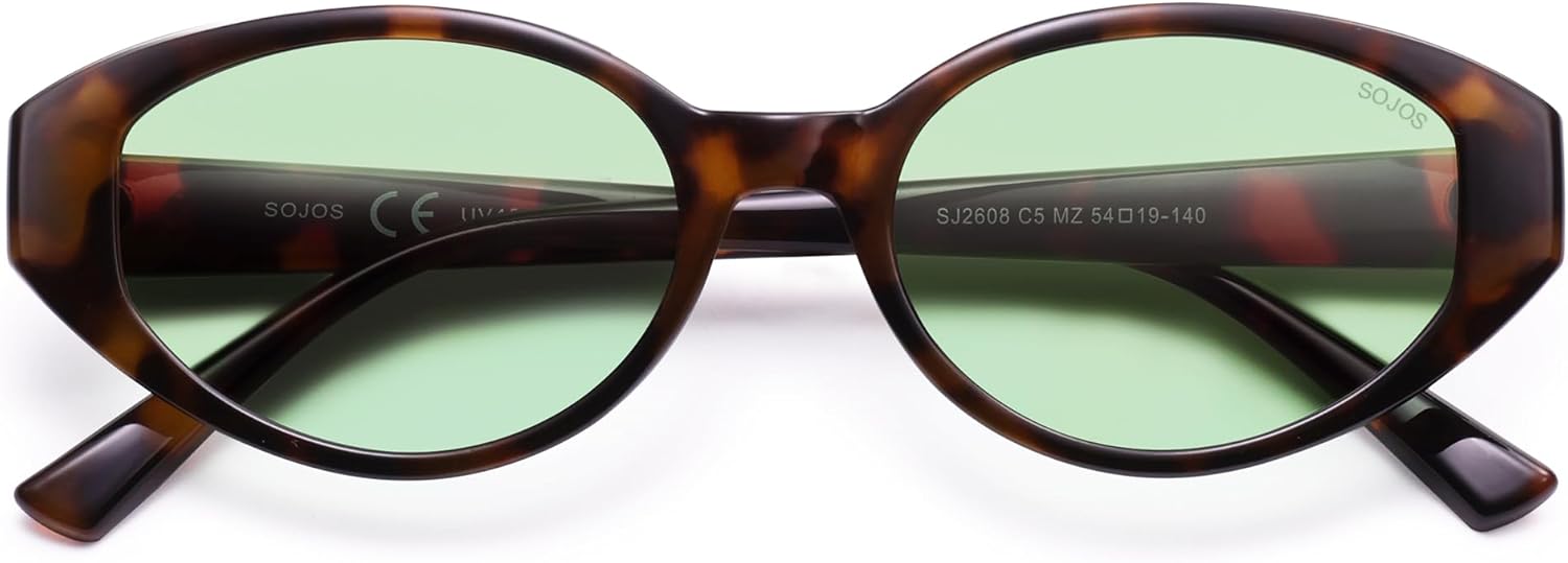 SOJOS Retro Oval Polarized Sunglasses for Women Chic Cat Eye Trendy Vintage Shades UV400 Protection - Image 4