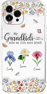 Make Life More Grand With Lovely Kids - Personalized Custom 3D Inflated Effect Phone Case Custom Name Faux Puffy Print Cover Shockproof Bumper Shell For Smartphones Mobile Device Mom Gift