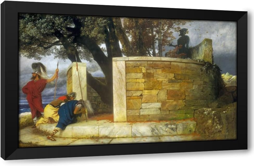 ArtDirect The Sanctuary of Hercules (1884) Custom Framed Art Print Giclee Print or Canvas Options with Various Sizes and Customization by Arnold Böcklin