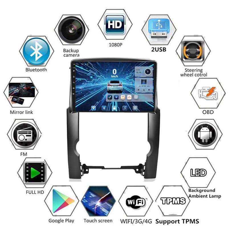 Autoradio Android pour Kia Sorento BL 2002-2011 : Écran tactile 9 pouces Bluetooth