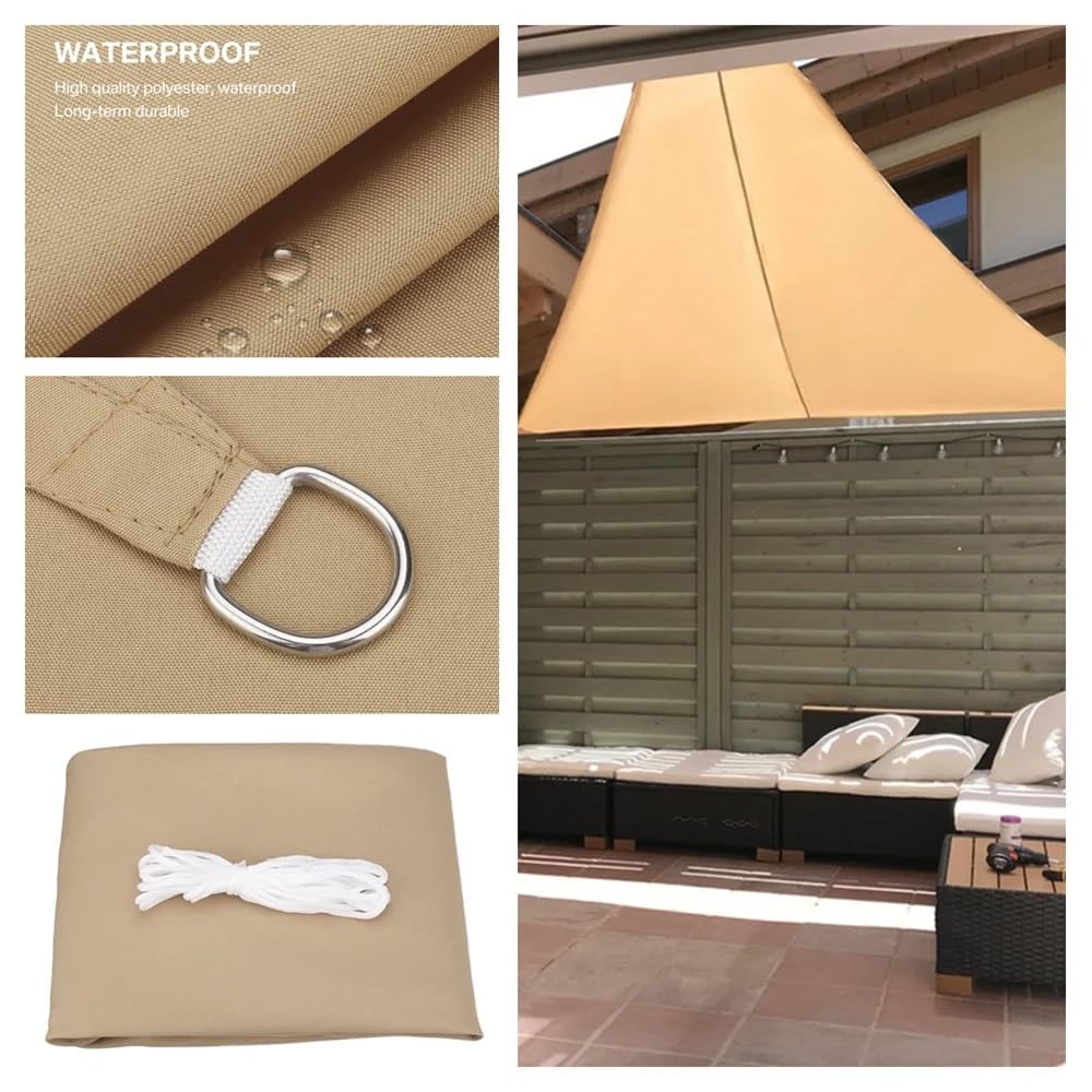 Toile Ombrage Exterieur Voile d'ombrage Triangulaire imperméable for Jardin, terrasse, Piscine, 5 x 5/2 2 m(Deep Gray,500X500X500CM)