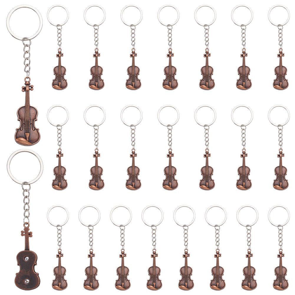 PLIGREAT 24 portachiavi per violino 11,3 cm strumento musicale portachiavi portachiavi in metallo ciondolo per borsa accessori per uomini e donne borse