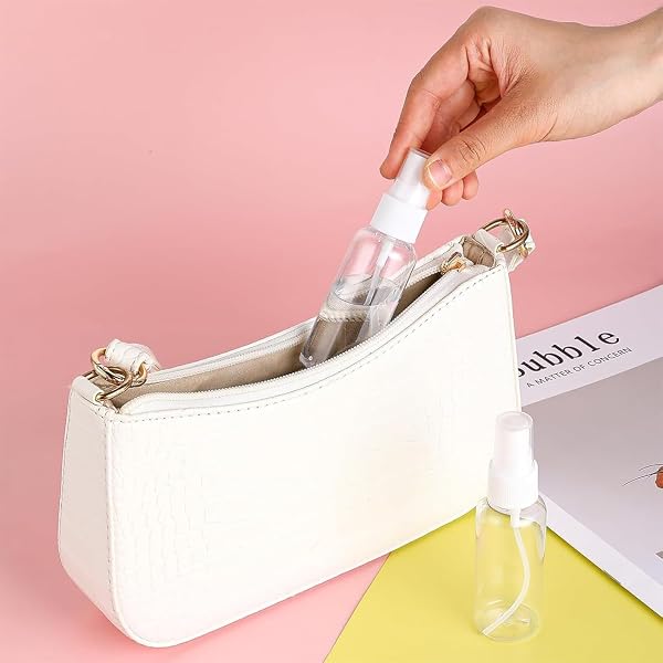 NJCXOLA Lot de 4 flacons de pulvérisation, vaporisateur réutilisable, bouteille de parfum en plastique, 20 ml, bouteille de pulvérisation vide, transparente portable, pour liquide voyage cosmétique - 3