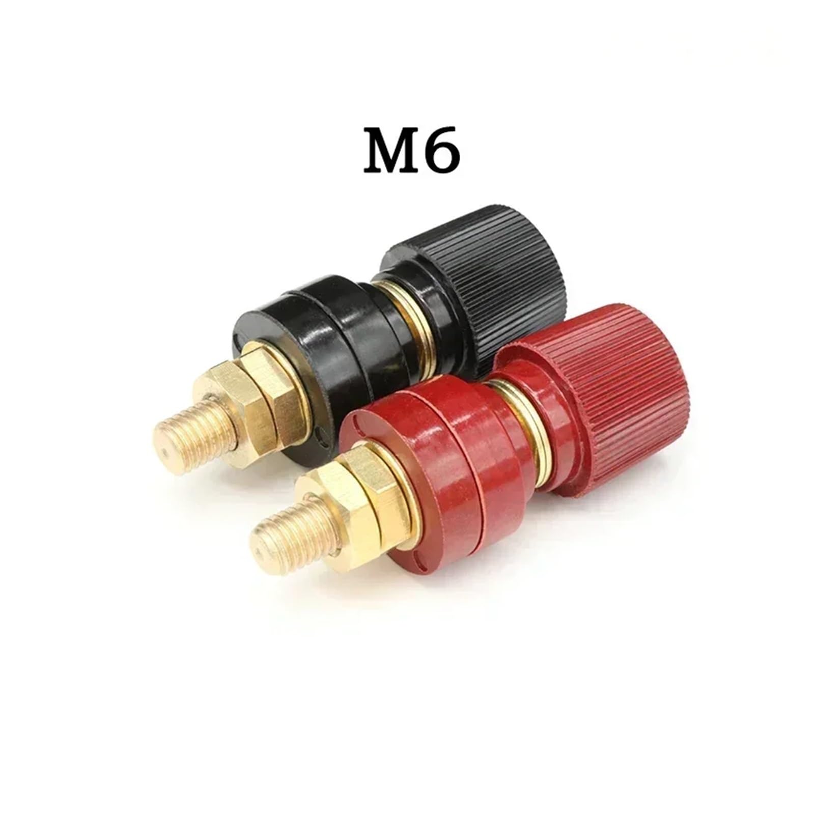 Pilastro Morsettiera in Ottone Morsetto di collegamento del filo Vite filettata M5 M6 Nero+Rosso Set Saldatura Inverter Morsetto Alimentazione Giunzione Terminale di collegamento(M6 Set,25 pairs)