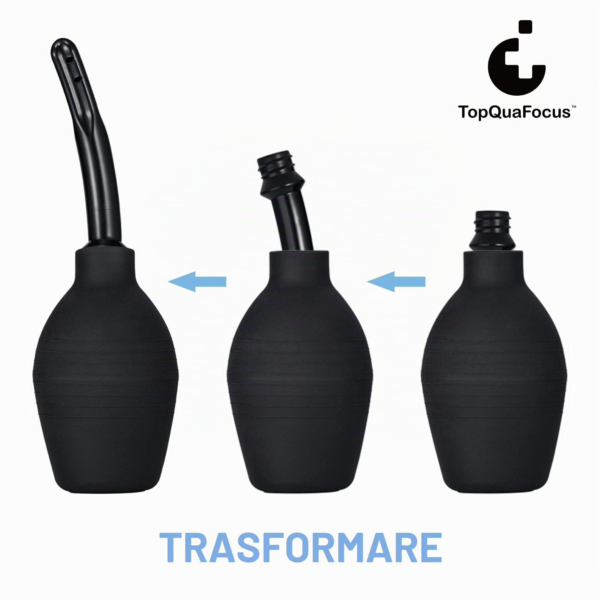 TopQuaFocus 294ml Lampadina per clistere Lampadina per doccia anale Caffè per clistere per uomo Donna Pulizia punte da 4,8' (nero)