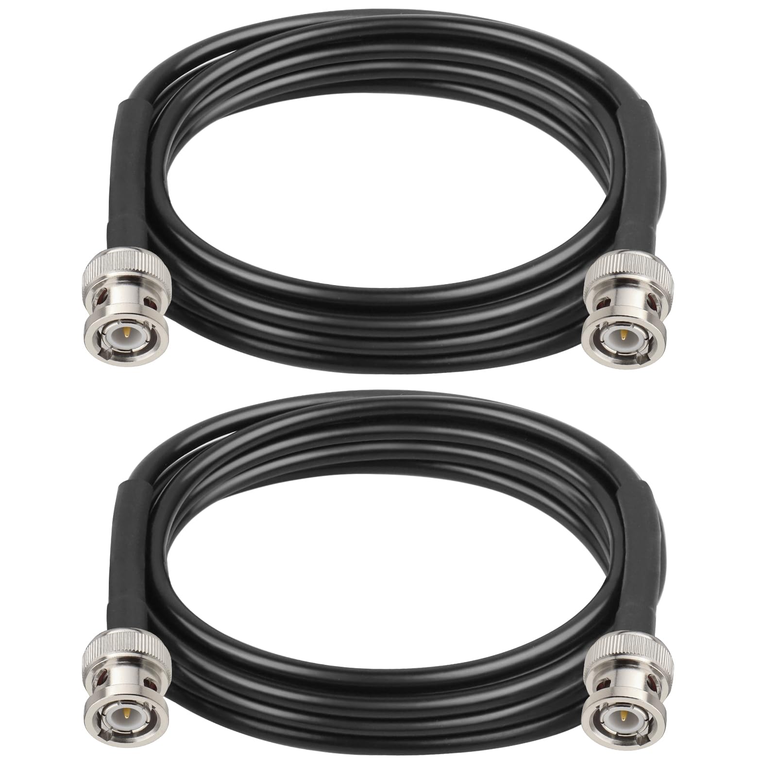 XRDS -RF Lot de 2 câbles BNC 50 ohms de 1,8 m, câble coaxial BNC mâle RG58 pour analyseur d'antenne, radio CB, caméra de vidéosurveillance de sécurité