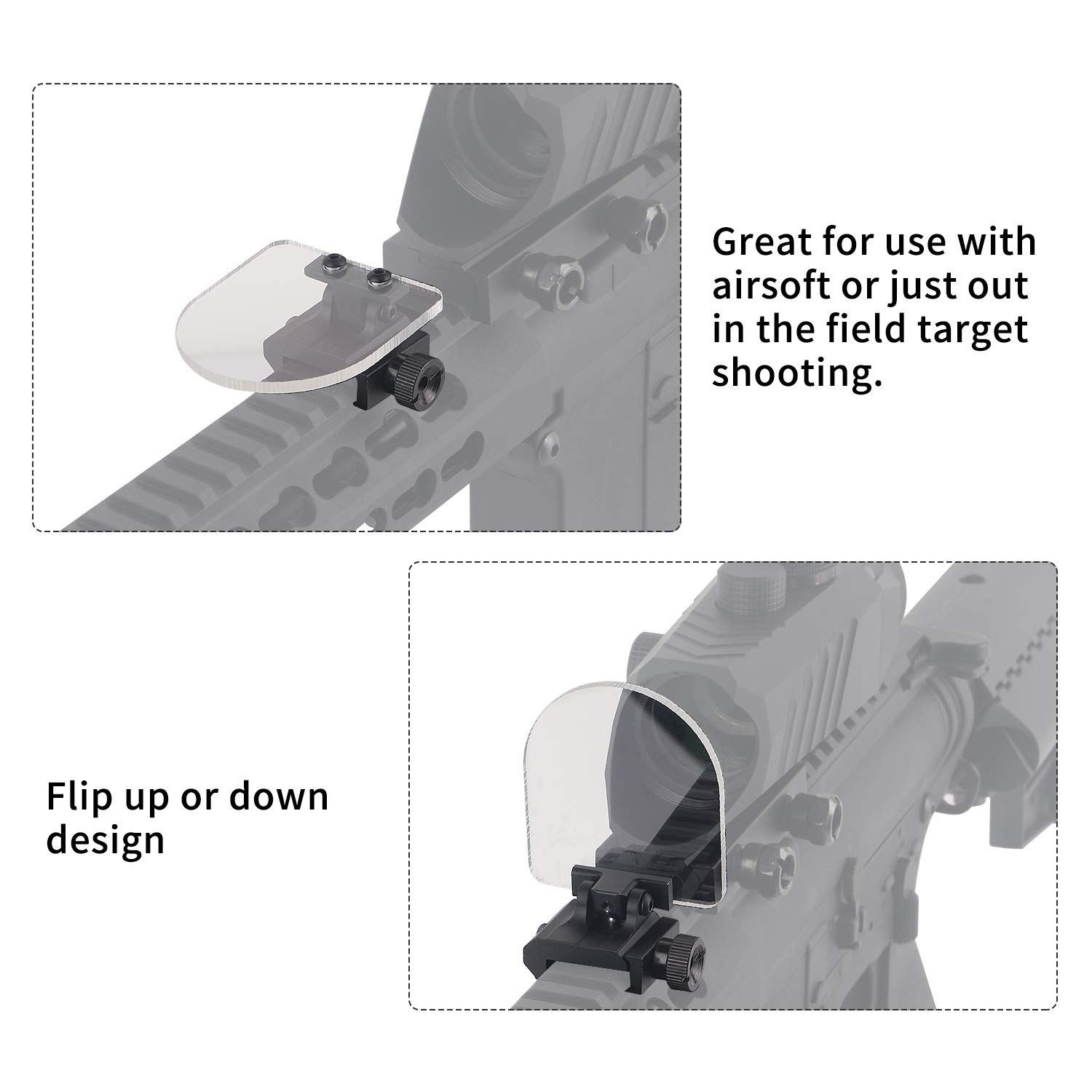 Buy FOCUHUNTER Scope Protector Bulletproof Airsoft Lens Foldable