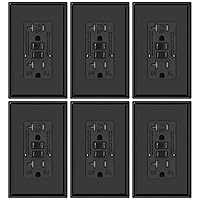 Vista 29 de Micmi Ivory gfci Outlet WR - Receptáculo TR resistente a la intemperie, resistente a manipulaciones con indicador LED, placa de pared sin tornillos