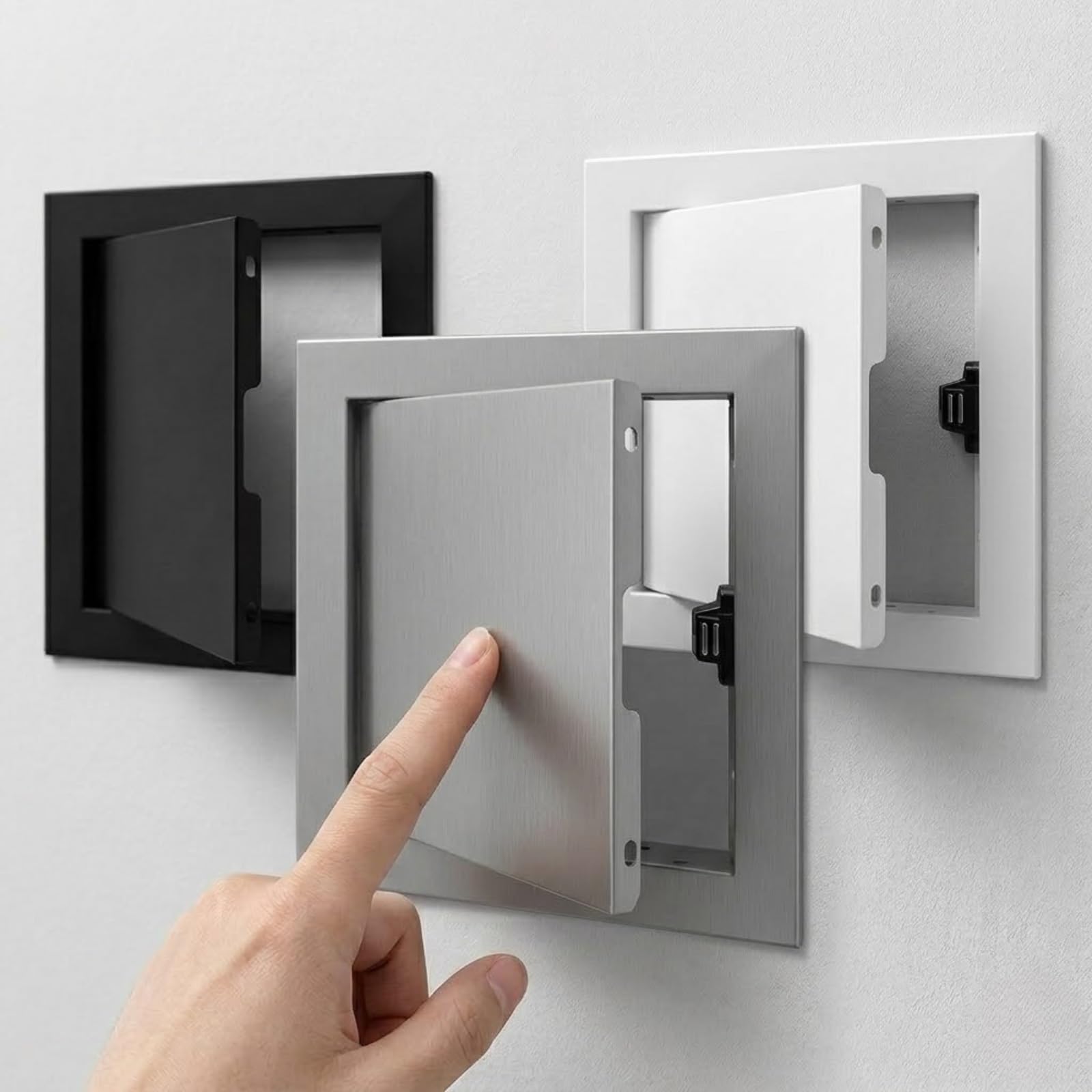 Yqyhnb Gray Aluminium Access Panel For Wall & Ceiling, Flush Fit Inspection Hatch, Aluminium Access Panel With Push-To-Open Mechanism, Paintable Inspection Door For Plumbing(,75X80cm)