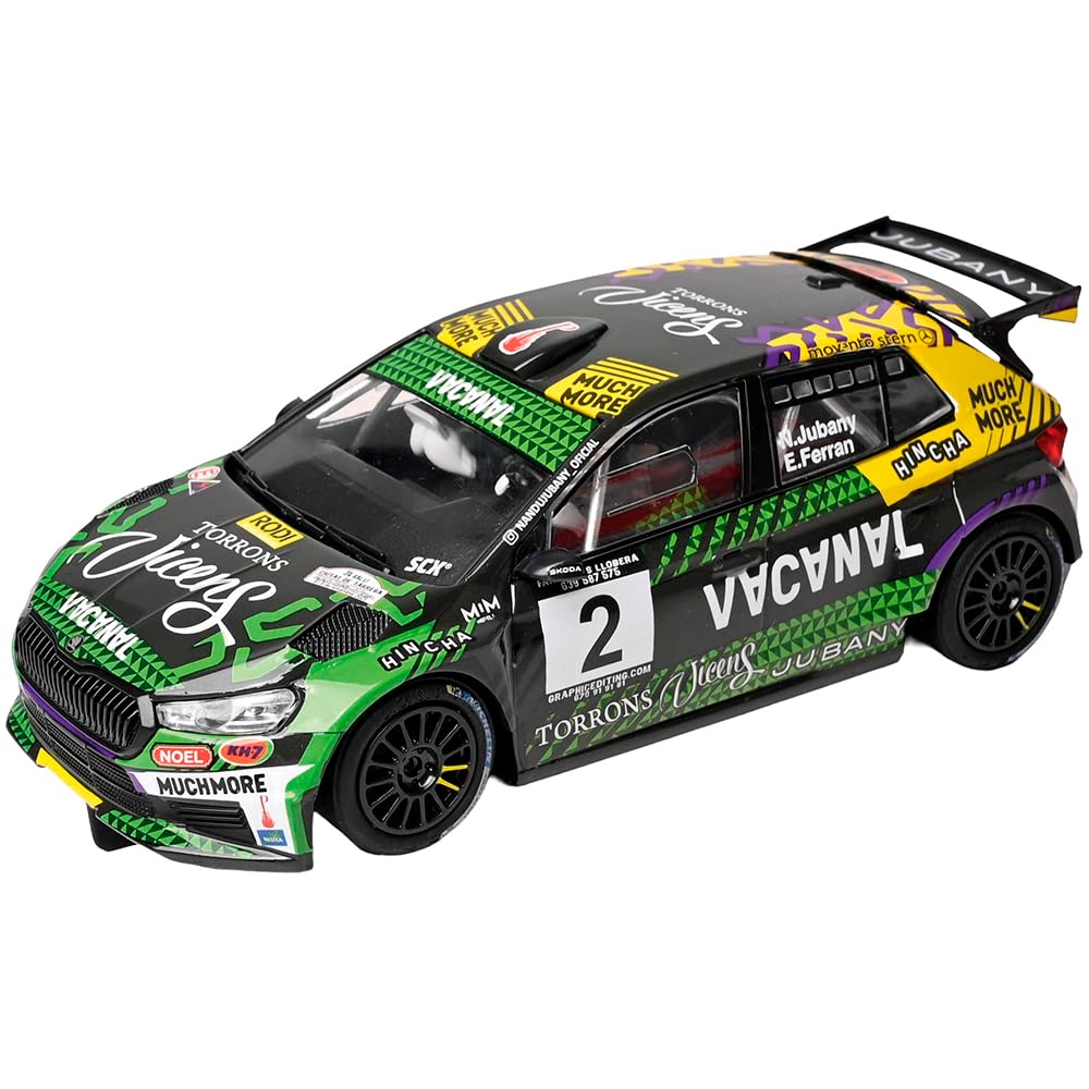 SCALEXTRIC - Veicolo da corsa Classic - Auto Slot - Scala 1:32 (Skoda Fabia RS Rally2 - Nandu Jubany)