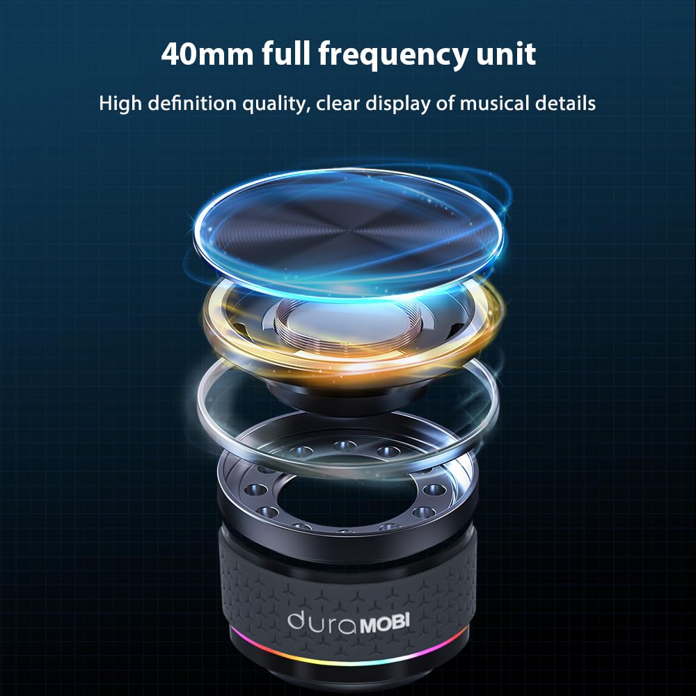 Altoparlante Wireless a conduzione ossea Mini Cassa di risonanza Portatile e compatta con Funzione di adsorbimento Magnetico Altoparlante BT Effetti di Luce al Neon a Colori RGB Lettore