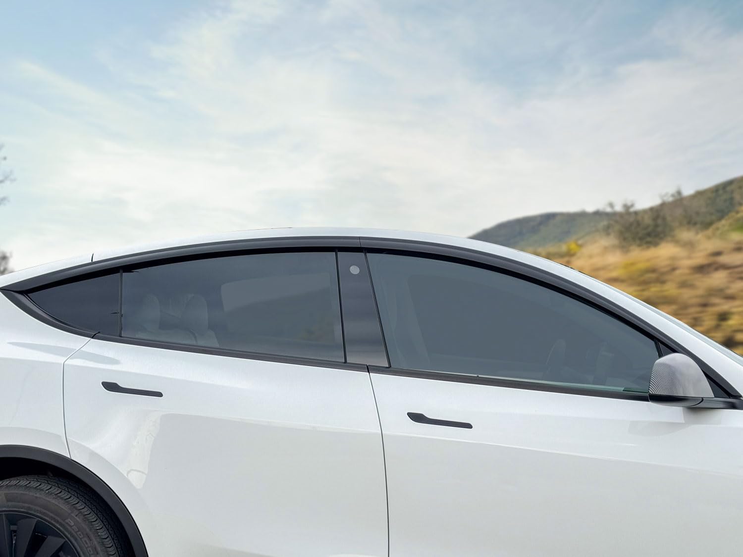 FREEMOTOR802® Tape-on Window Visors, Compatible with 2020-2024 Tesla Model Y, Side Wind Deflectors Rain Guards Vent Visors, Matte Black ABS 4 Pieces