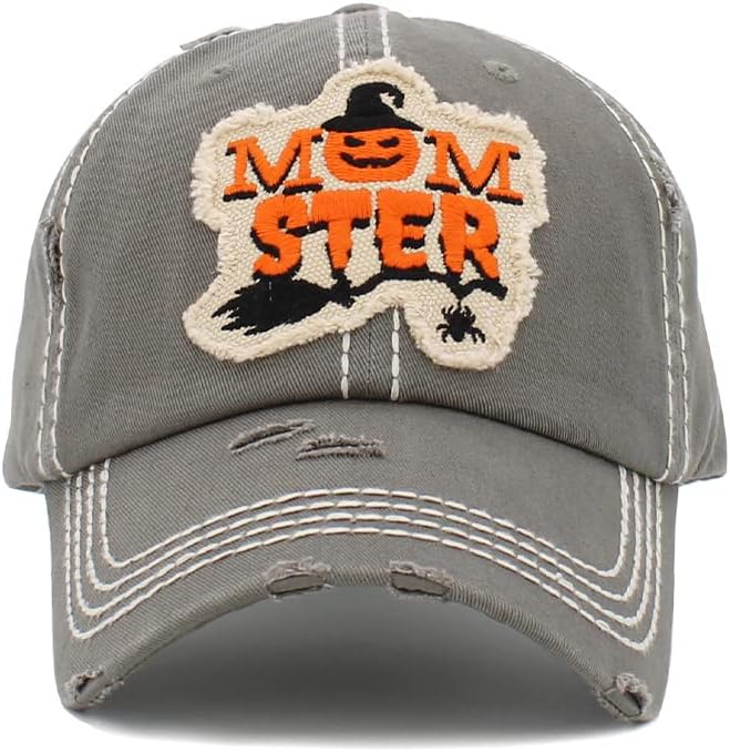 ScarvesMe Women Halloween Bad Witch Washed Vintage Distressed Stitch Baseball Cap Hat