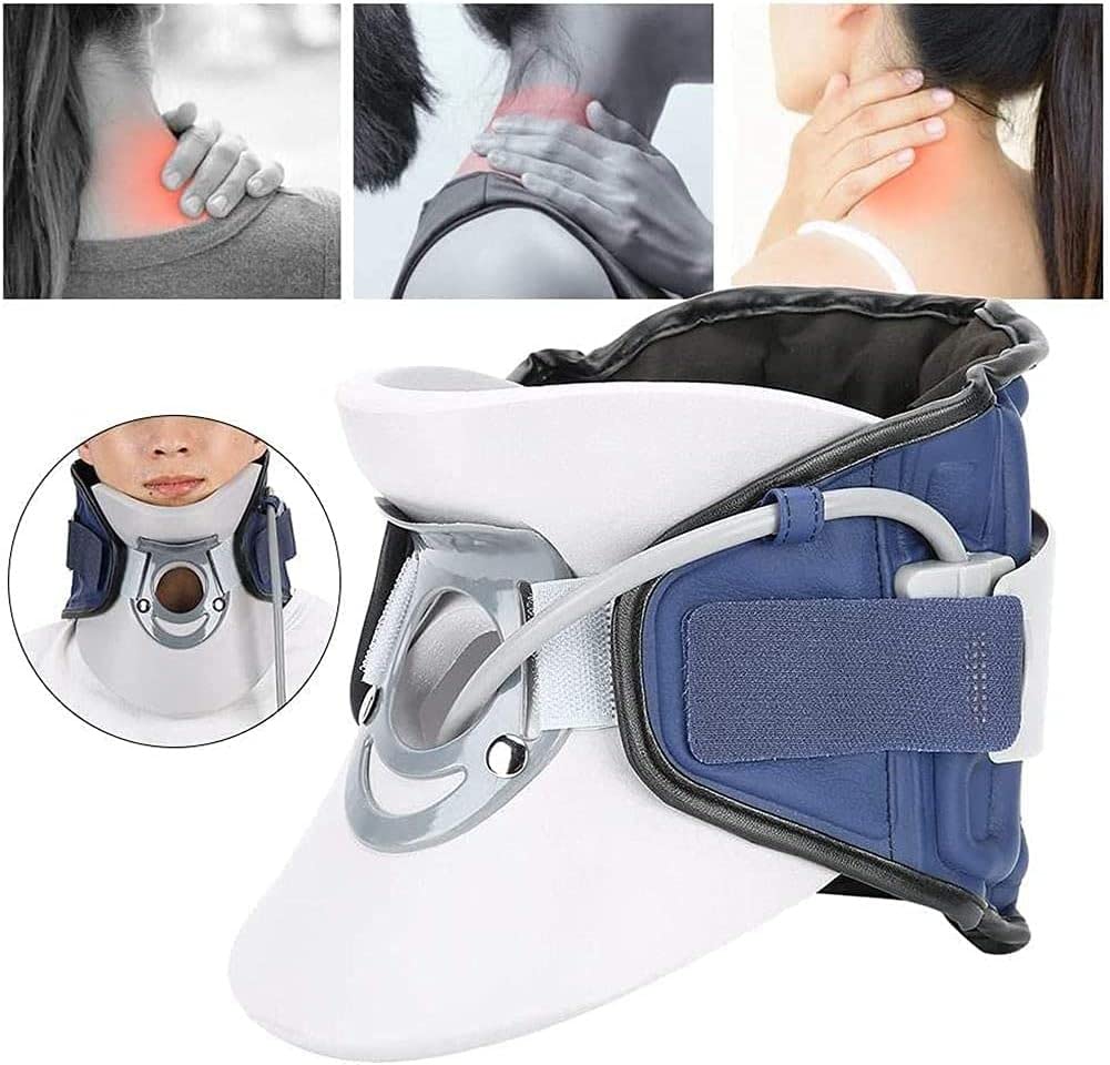 CukUJH Cervical Traction Brace Neck Protection Device with Adjustable Cervical Height Soft and Comfortable Pain Relief for Neck