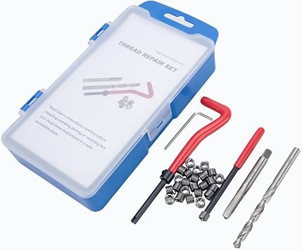 M6x1.0 Thread Repair Kit, Metric Helicoil Thread Repair Kit with HSS Drill and Stainless Inserts for All Metals, Composites, Polymers and Other Materials