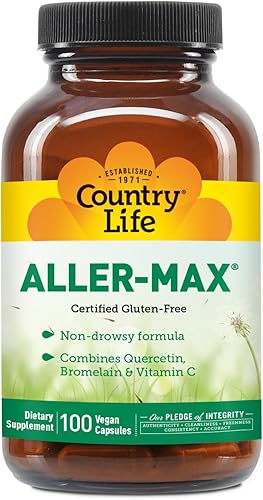 Miniatura 7 de Country Life Aller-Max con quercetina, bromelina y vitamina C, salud inmune, sin somnolencia, cápsulas vegetarianas, 100 unidades