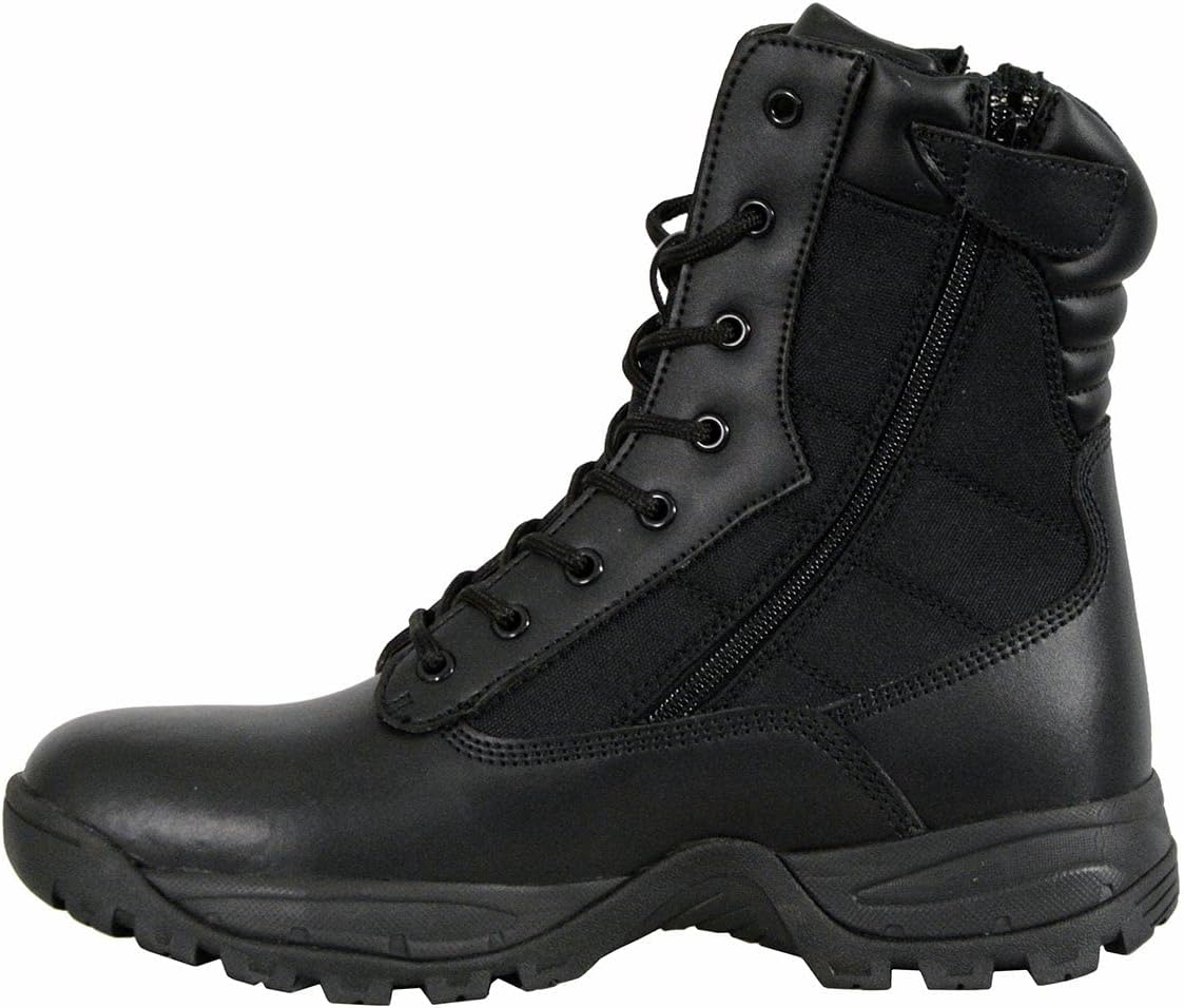 Milwaukee Performance Men's Leather Tactical Boots With Side Zipper