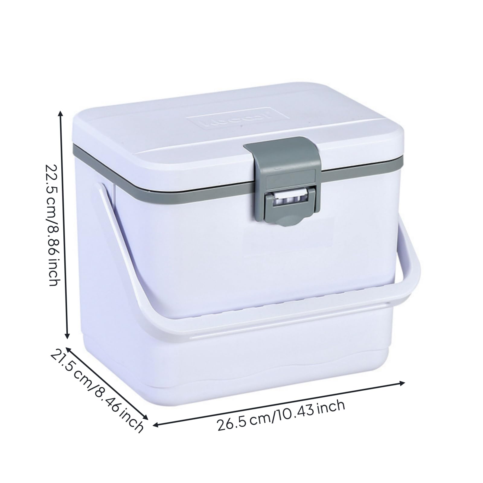 Nevera Portátil Refrigerador Contenedor Térmico Caja Enfriadora con Aislamiento Rígido y Asa Integrada Tapa Plana y Cierre de Pestillo Frontal, Blanco, Estándar EPS