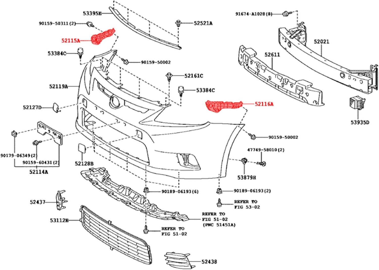 Pack of 2 Front Bumper Side Support Bracket Cover Left Driver Right Passenger Side Fits for Scion tC Base Coupe 2-Door 2011 2012 2013 2014 2015 2016 5211621030 5211521030