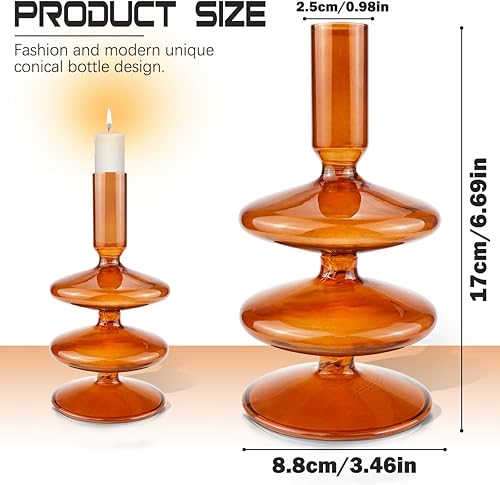 Miniatura 2 de Portavelas cónicos transparentes, portavelas de cristal, portavelas modernos para candelabros cónicos, centros de mesa de recepción de boda, Navidad