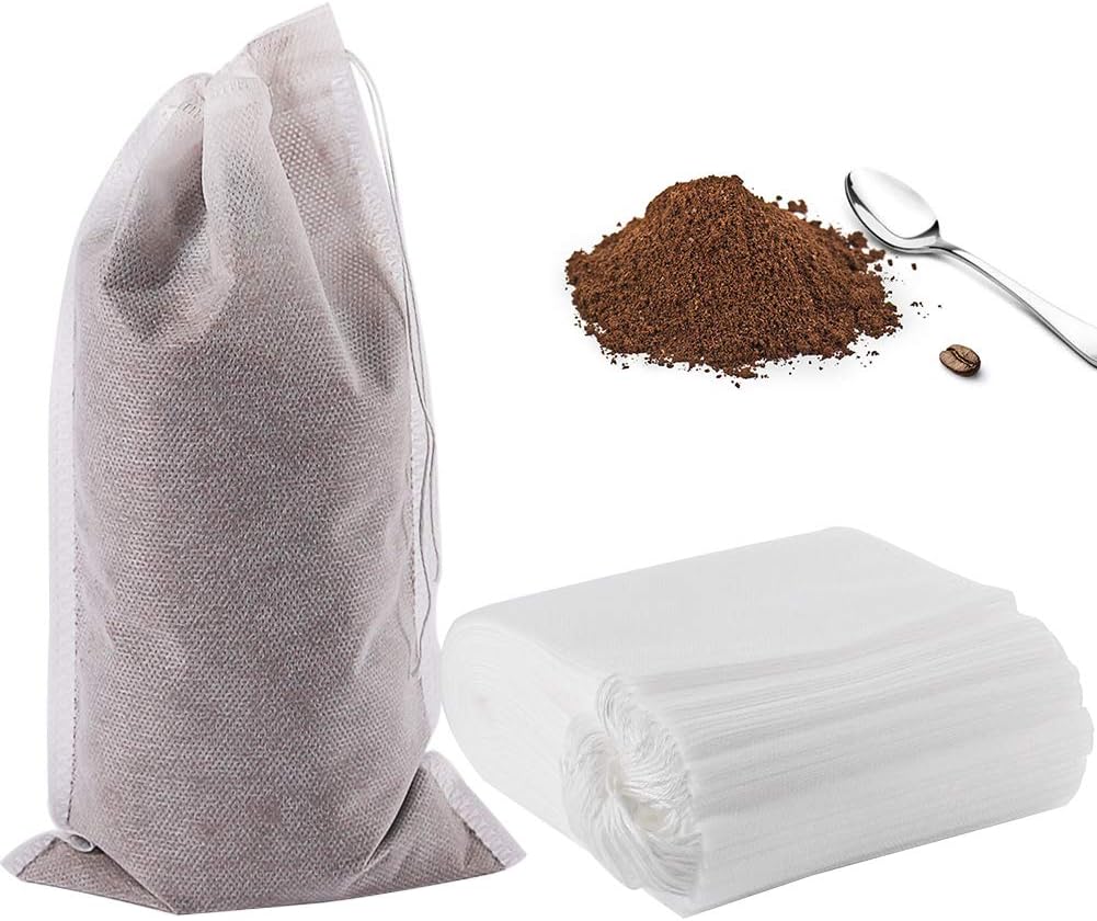 50PCS Cold Brew Coffee Filter Bags, 6x10 Inches No Mess Disposable Cold Brew Filters with Drawstring for Cold Brew Coffee or Tea