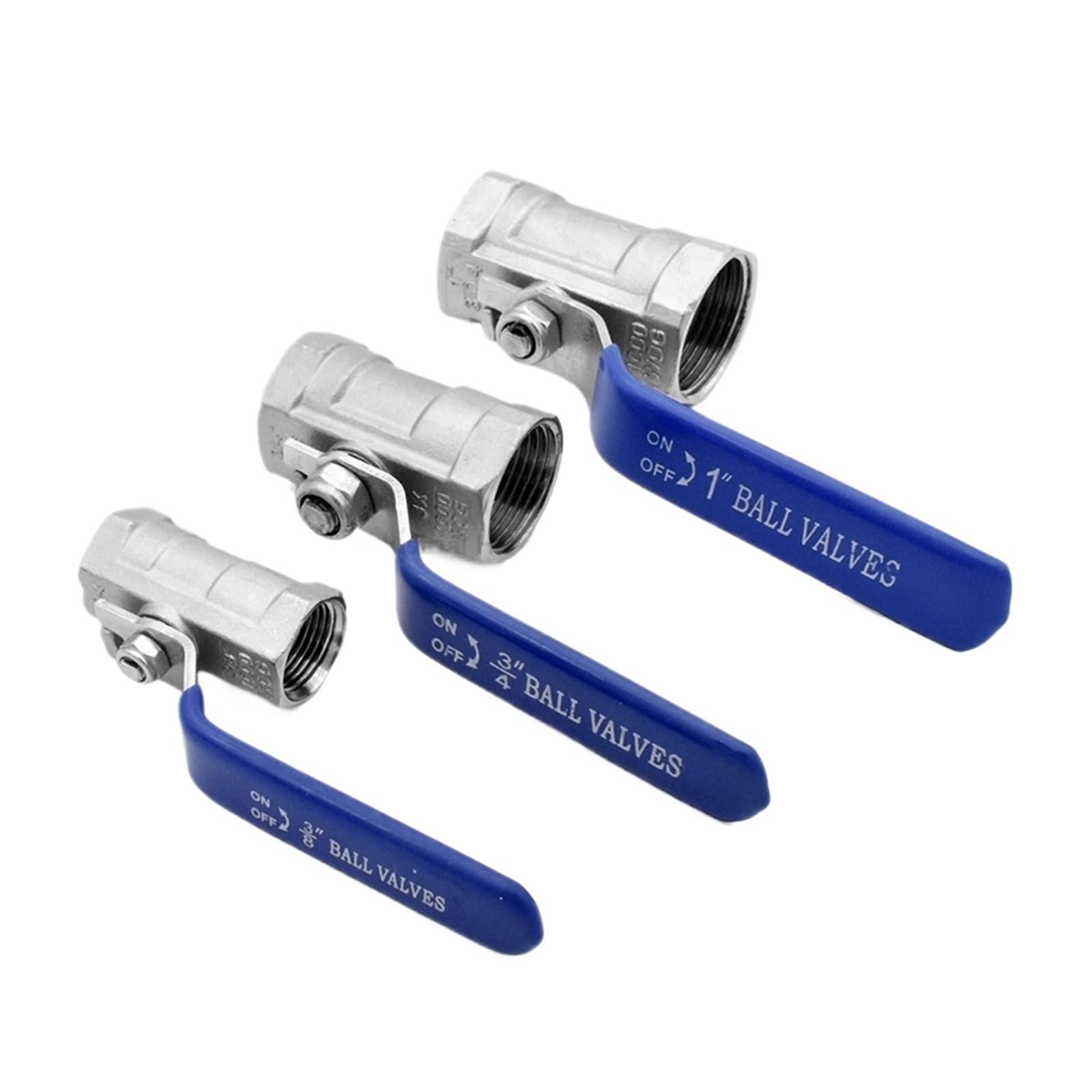 Válvula de bola de acero 304 de alta durabilidad con interruptor de rosca hembra de 3/4"
