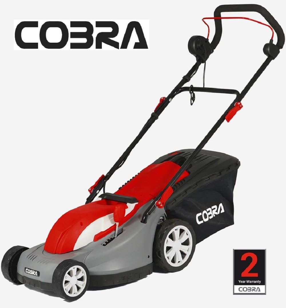 Cobra 15" Electric Lawn Mower + Roller For Stripes Mulching or Collect GTRM38
