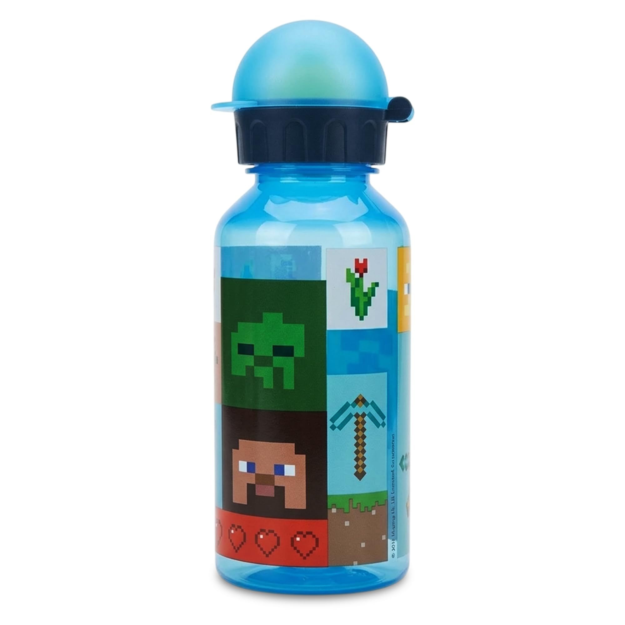 Stor Minecraft Kids Water Bottles - 370Ml Reusable & Bpa Free Toddler Drinks Bottles, Lightweight Small Plastic Water Bottle For School & Sports