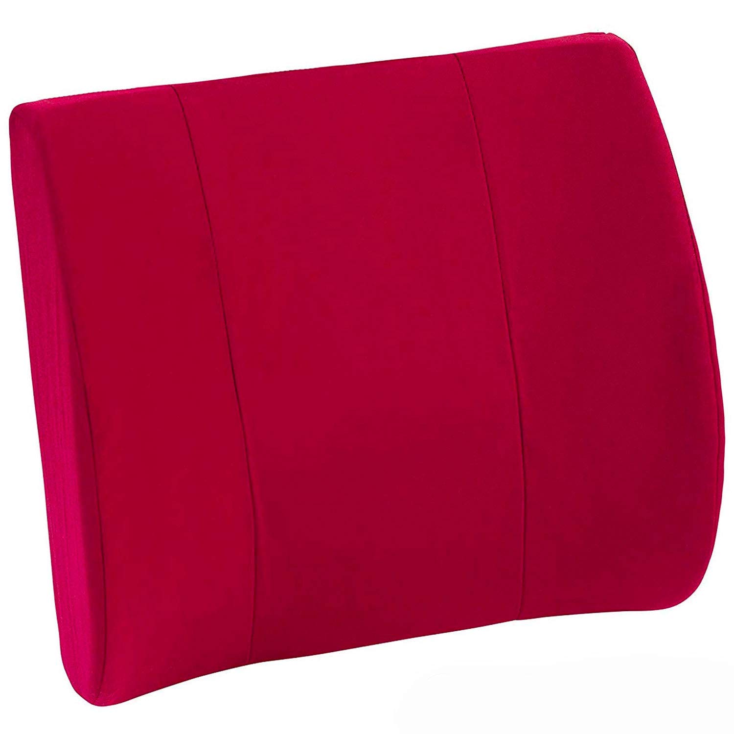 DMILumbar Support Pillow for Chair to Assist with Back Support with Removable Washable Cover and Firm Insert to Ease Lower Back Pain while Improving Posture, 14 x 13 x 5,Contoured Foam,Elite,Burgundy
