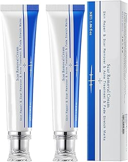 keloid bump removal，silicone scar gel, Medical-Grade Silicone Gel Treatments for Keloid C-Section Acne Surgical Burns Stretch Marks - Old and New Scars 1.06oz/2pcs