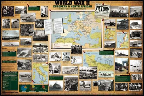 EuroGraphics WWII-European & North African, Poster 36 x 24 inch