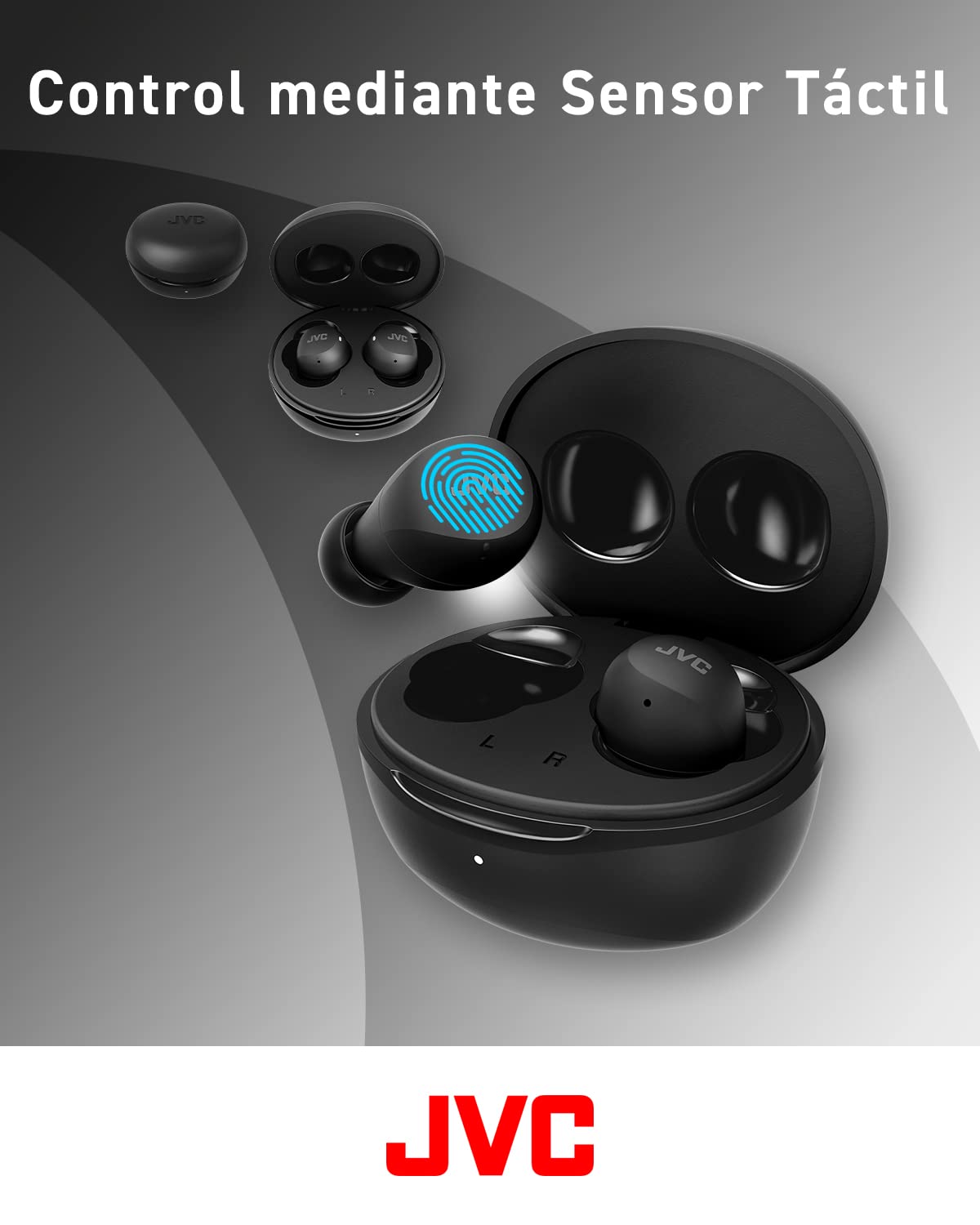 JVC Auriculares inalámbricos Gumy Mini - Bluetooth (5.1) Pequeños y Ligeros, con 3 Modos de Sonido, Resistencia al Agua (IPX4) y 23H de Batería. Deportivos y para Casa - HA-Z66T-B, Negro
