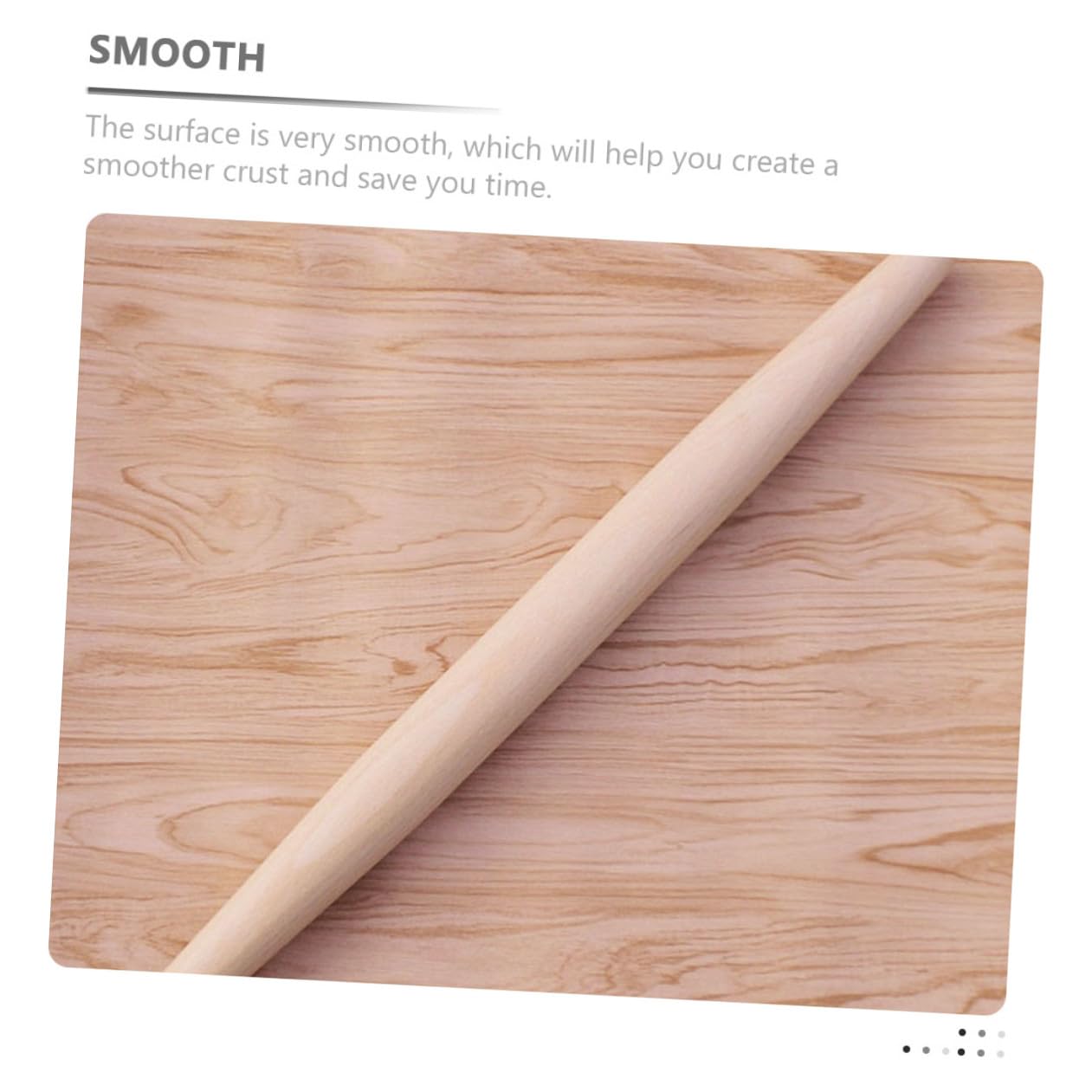 Holz Nudelholz für Kuchen und Teig, 1 Stück, Beige
