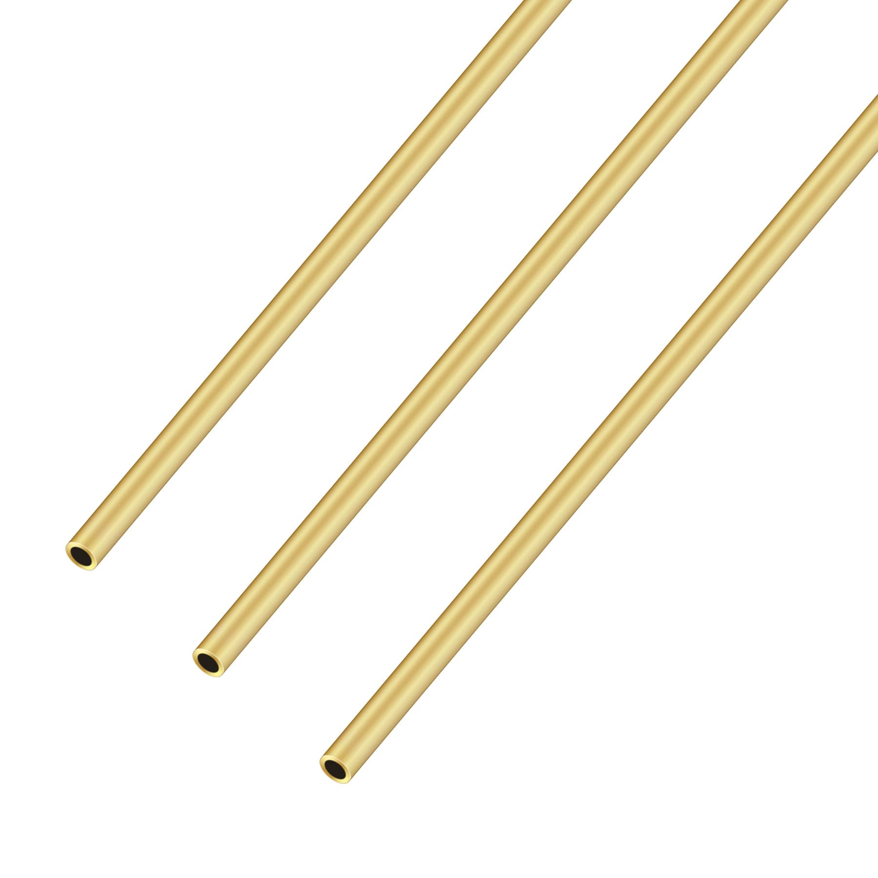 Lot de 3 tubes ronds en laiton, 4 mm de diamètre extérieur et 0,75 mm d'épaisseur de paroi de 300 mm de long pour loisirs créatifs