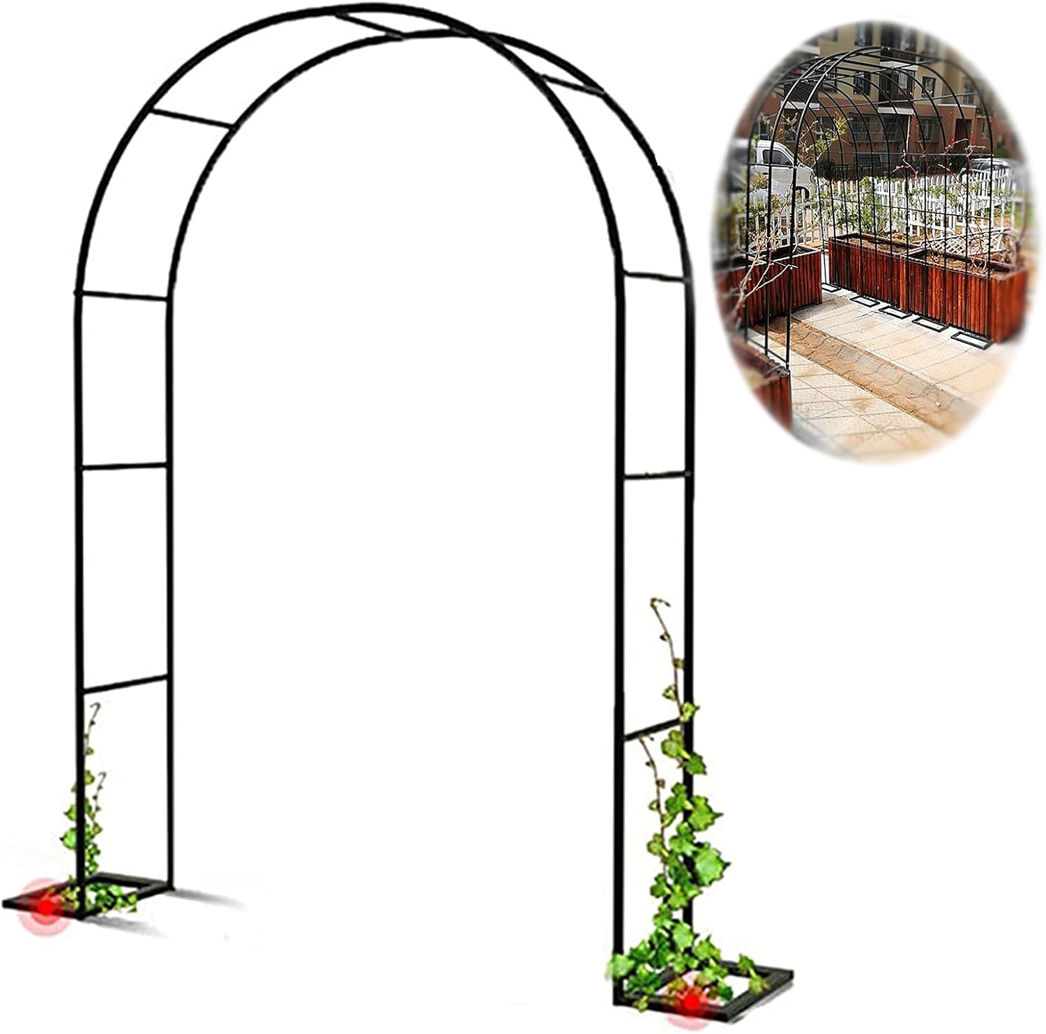 Metal Garden Arch,Rose Arch,Arbor Archway,for Climbing Plants,Pergola for Indoor/Outdoor,Wedding Arch,Climbing Aid,Trellis,Weatherproof,Garden Backyard Decoration Outdoors,Black,White,Dark Green