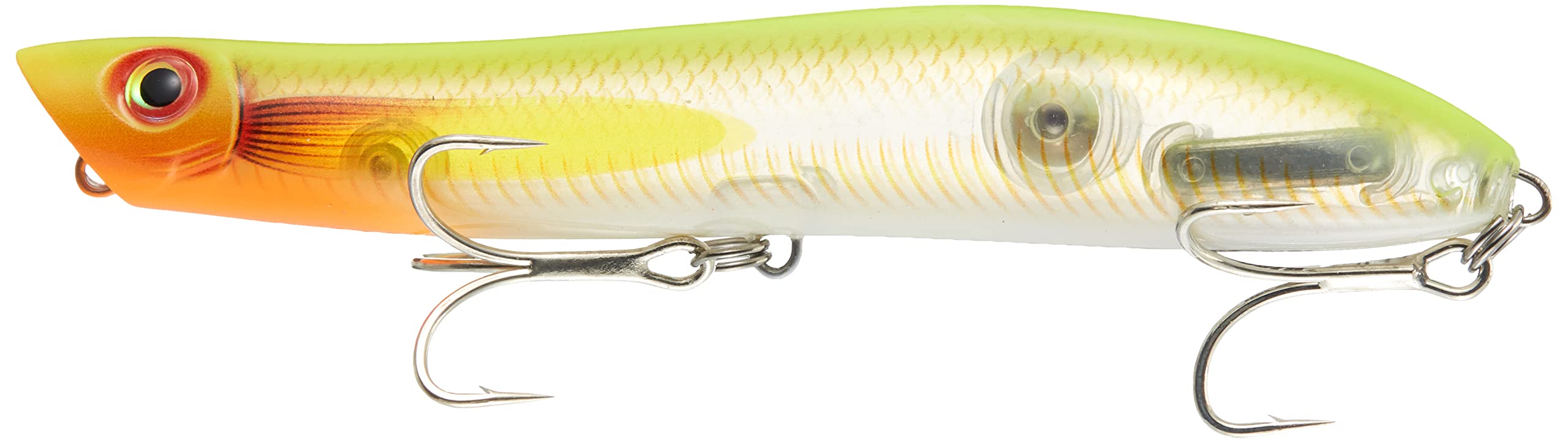 Rapala MaxRap Walk'n Roll Lure with Two No. 2 Hooks, Surface Swimming Depth, 13 cm Size, Flake Hot Chartreuse
