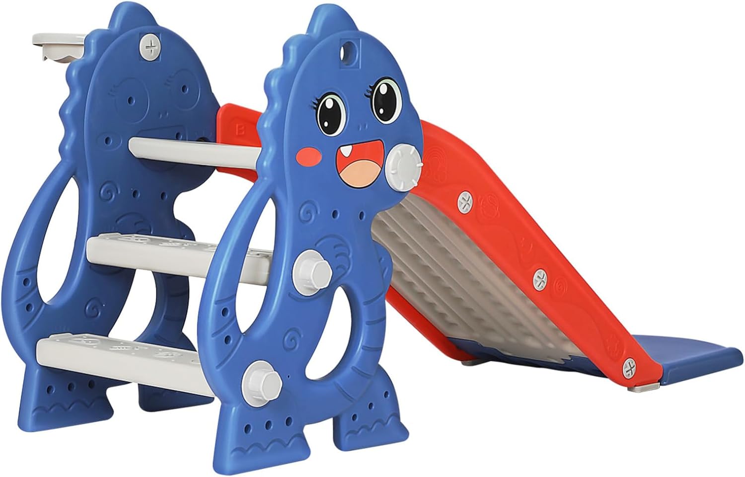 TOYANDONA Foldable Climber Playset for Indoor Slide with Detachable Basketball Hoop Lightweight Easy Assembly Bright Colors for Home and Outdoor Use