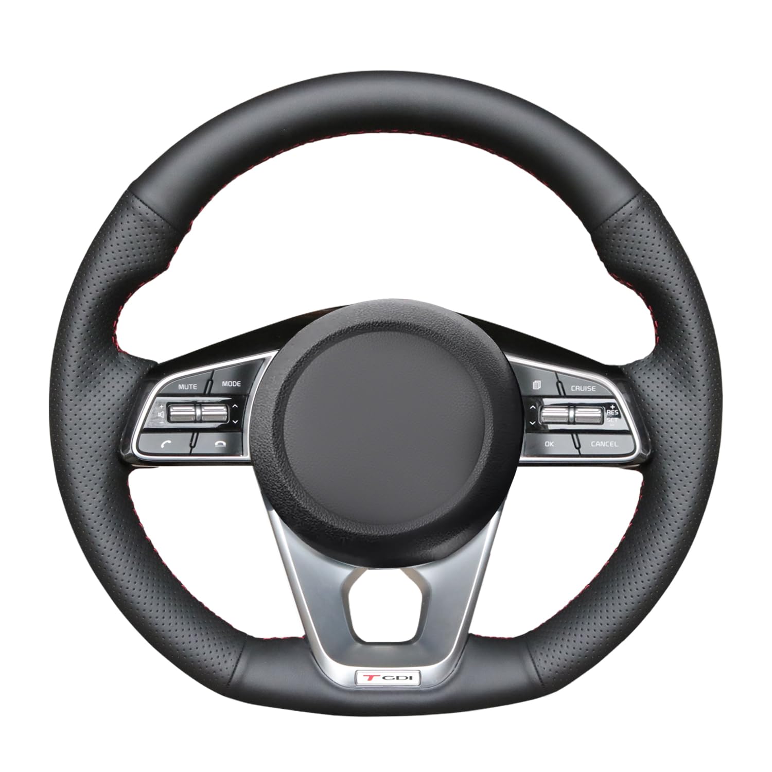 MEWANT Steering Wheel Cover for Kia Sportage 4 (GT-Line) / Ceed Cee'd 3 (GT/GT-Line) / Proceed Pro Ceed (GT/GT-Line) / Optima 5 (GT-Line) Custom Version By Genuine Leather Or Suede