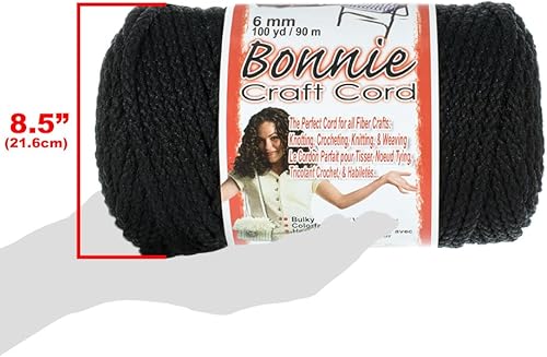 Miniatura 4 de Paquete de 2 cordones Bonnie de 0.236 in – para una variedad de proyectos de manualidades y macramé – 100 yardas de cordón (sombra)