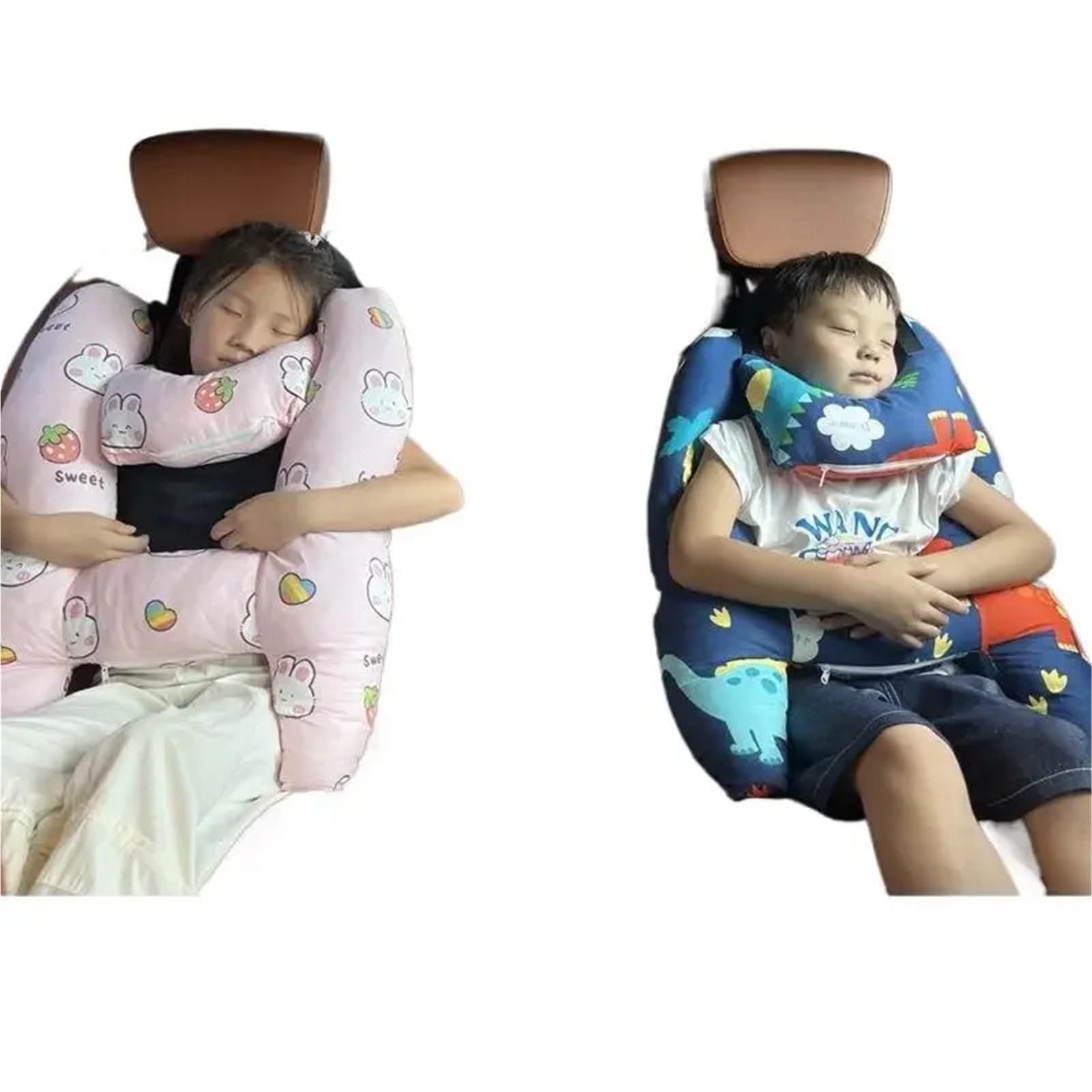 Car Pillow Driving Seat Almohada Soporte El Cuello Coche Almohada Dormir Larga Distancia Uso En Vehículos Cojín Dormir Almohada Para Asiento Trasero Lumbar Supports Cushion(Set)