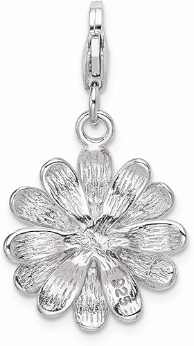 Miniatura 4 de Adornica Diamonds Flor esmaltada de plata de ley chapada en rodio con broche de langosta, Metal, No es una piedra preciosa