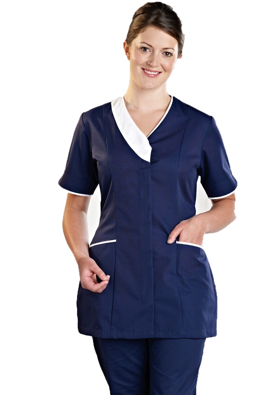 MixStuffMixStuff Women's Navy Half Sleeves Medium Madical Tunic (Scrub Dress)